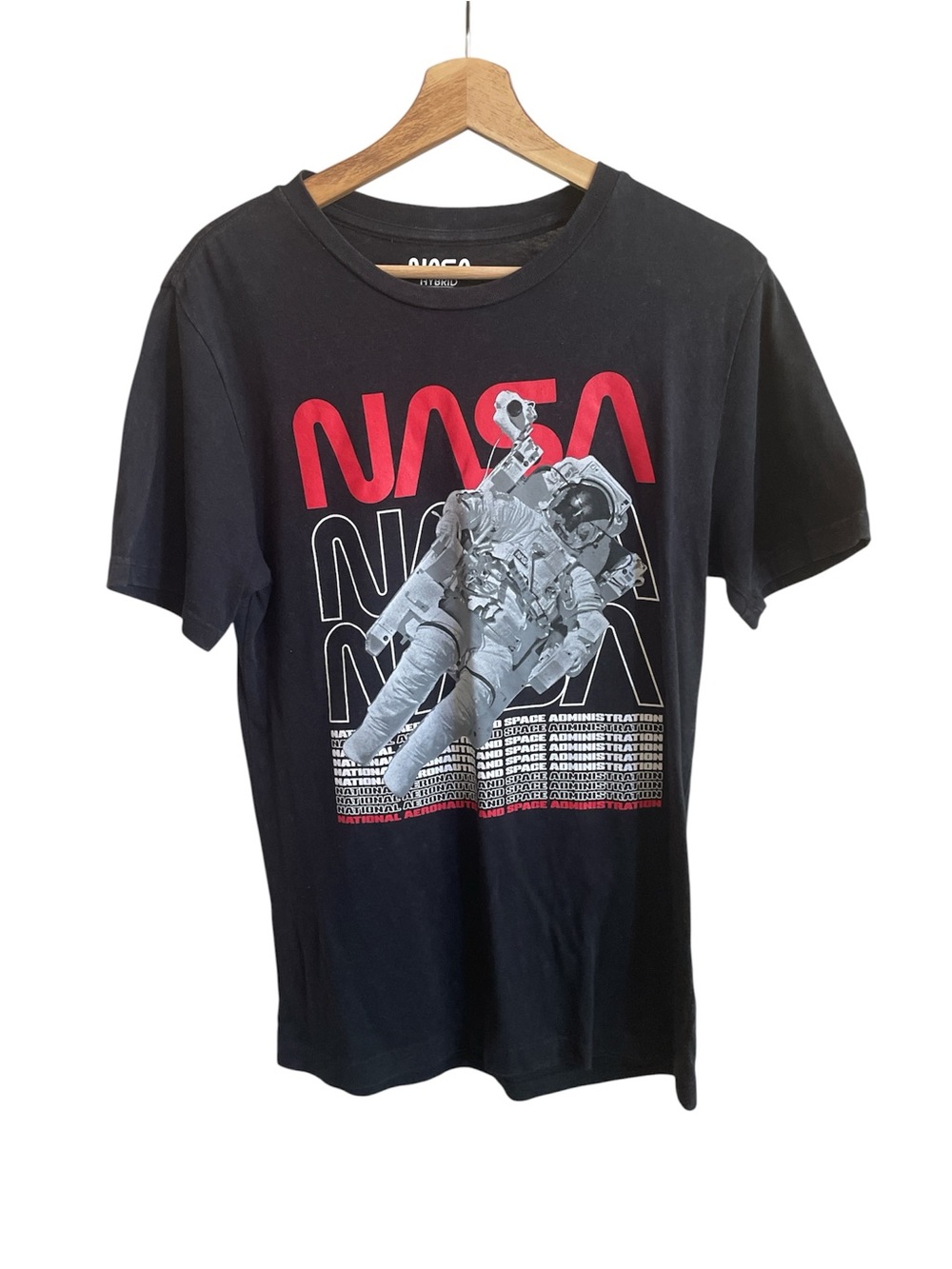 NASA Astronaut Graphic T Shirt Mens Small Black Tee